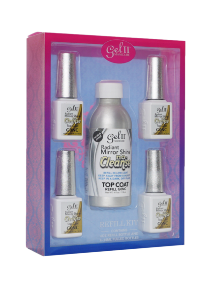 Gel II® No Cleanse Top Coat 4oz Refill Kit