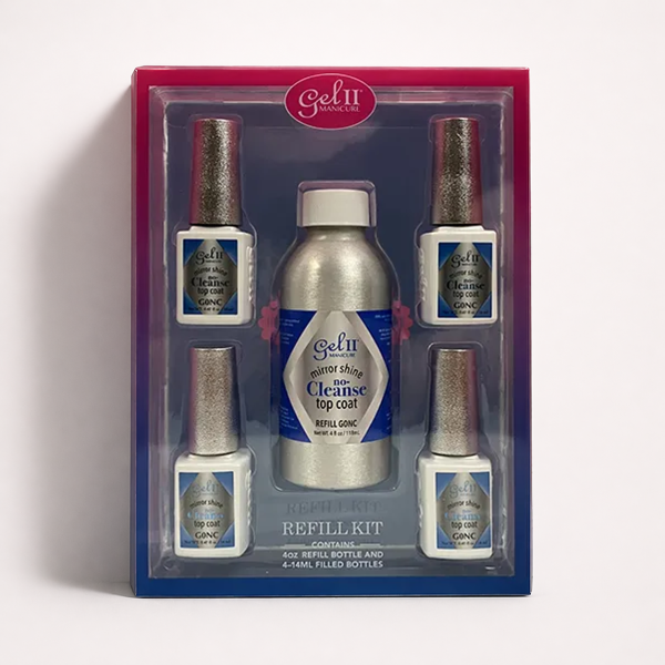 Gel II® No-Cleanse Top Coat 4oz Refill Kit